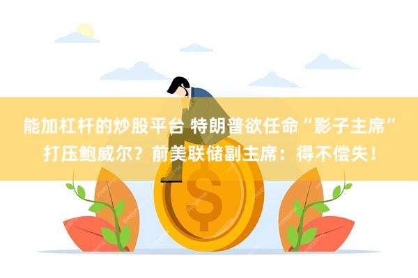 能加杠杆的炒股平台 特朗普欲任命“影子主席”打压鲍威尔？前美联储副主席：得不偿失！