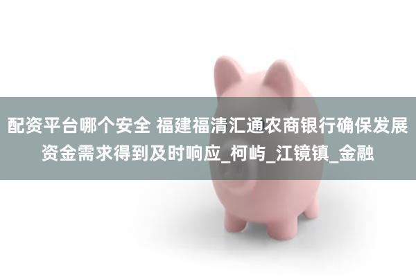 配资平台哪个安全 福建福清汇通农商银行确保发展资金需求得到及时响应_柯屿_江镜镇_金融