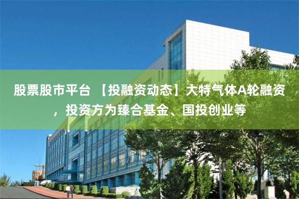 股票股市平台 【投融资动态】大特气体A轮融资，投资方为臻合基金、国投创业等