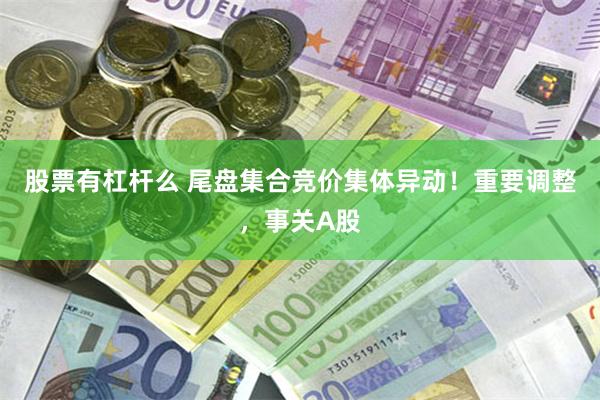 股票有杠杆么 尾盘集合竞价集体异动!重要调整,事关A股