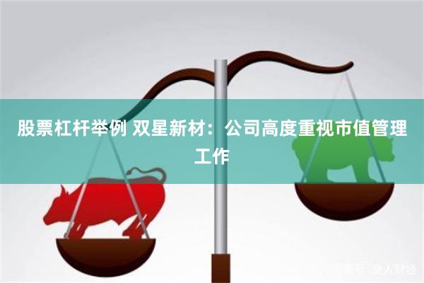 股票杠杆举例 双星新材：公司高度重视市值管理工作