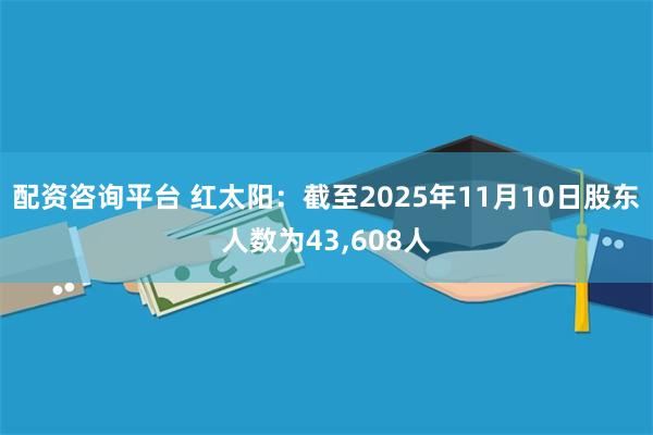 配资咨询平台 红太阳：截至2025年11月10日股东人数为43,608人