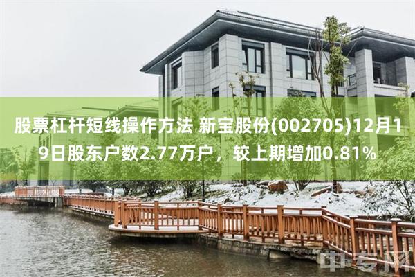 股票杠杆短线操作方法 新宝股份(002705)12月19日股东户数2.77万户,较上期增加0.81%